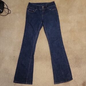 LONDONJEAN Blue Flare Wide Leg Denim with Classic Indigo Finish
